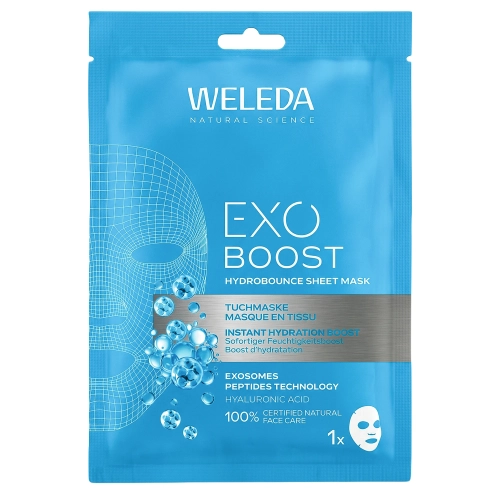 WELEDA - Exo Boost Hydrobounce Sheet Mask - Hidratáló Fátyolmaszk Hialuronsavval - 1db/20ml