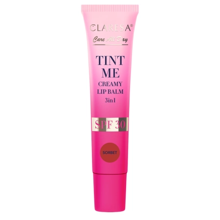 Claresa - Tint Me Creamy Lip Balm 3in1 SPF 30 - Színezett Ajakbalzsam SPF30 UV-szűrővel - Sorbet - 12 ml