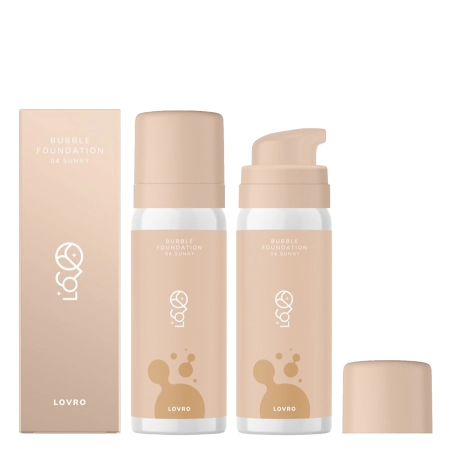LOVRO - Bubble Foundation - Alapozó Habosított Ragyogtató Formulával - 04 Sunny - 50ml