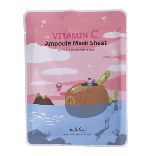 Esfolio - Vitamin C Ampoule Mask Sheet - Ragyogtató Fátyolmaszk Kiwi Kivonattal - 25ml