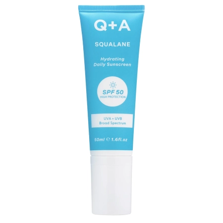Q+A - Squalane SPF50 Hydrating Facial Sunscreen - Hidratáló Hatású SPF50 Arckrém Szkvalánnal - 50ml