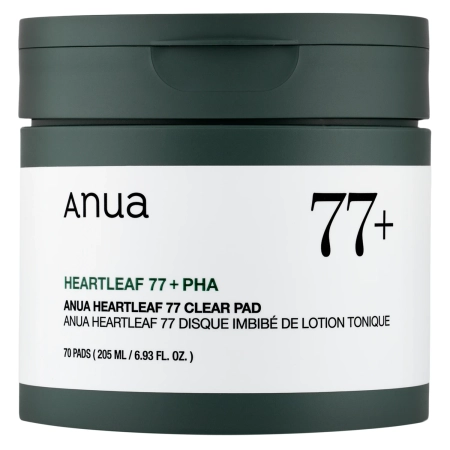 Anua - Heartleaf 77% Clear Pad - Bőrnyugtató Tonizáló Arckorongok Ezüst Szirtőr Kivonattal - 70db.