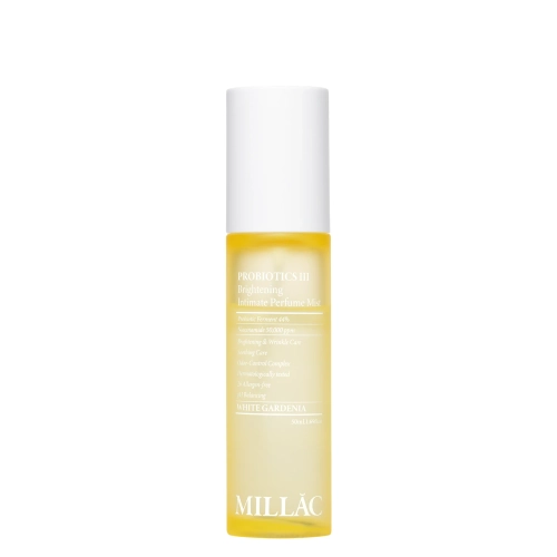 MILLAC - Probiotics III Brightening Intimate Perfume Mist - Probiotikus Illatosító Permet Intim Területekre - White Gardenia - 50ml