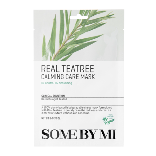 Some By Mi - Real Teatree Calming Care Mask - Bőrnyugtató Fátyolmaszk - 20g