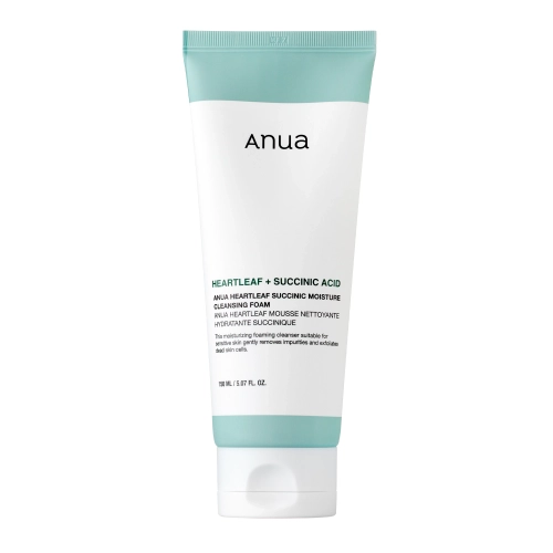 Anua - Heartleaf Succinic Moisture Cleansing Foam - Nyugtató arctisztító hab - 150ml