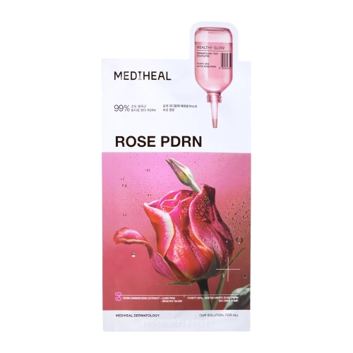 Mediheal - Rose PDRN Essential Mask Healthy Glow - Pórusszűkítő Fátyomaszk - 1szt/24ml