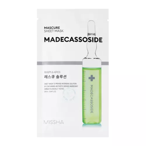 Missha - Mascure Rescue Solution Sheet Mask - Madecassoside - Bőrnyugtató Fátyolmaszk - 28ml