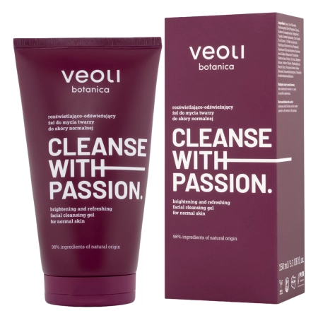 Veoli Botanica - CLEANSE WITH PASSION - Ragyogást Visszaállító és Frissítő Arclemosó Gél Normál Bőrre - 150ml
