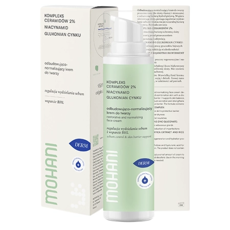 Mohani - Újjáépítő és Normalizáló Arckrém - 2% Ceramid Komplex - Niacinamid és Cink-glükonát - 50ml