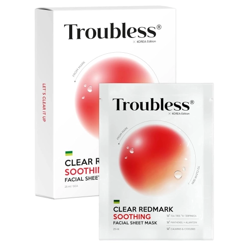 Troubless - Clear Redmark Soothing Facial Sheet Mask - Bőrnyugtató Fátyolmaszk - 1db/25ml
