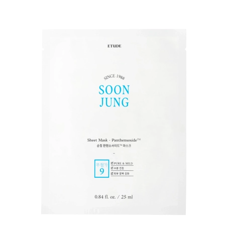 Etude House - Soon Jung Panthensoside Sheet Mask - Bőrnyugtató Fátyolmaszk - 25ml