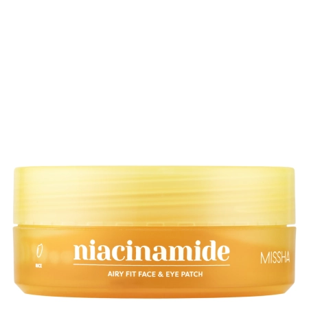 Missha - Airy Fit Niacinamide Brightening Face & Eye Patch - Világosító Hidrogél Szemkörnyék Tapaszok Niacinamiddal - 60db