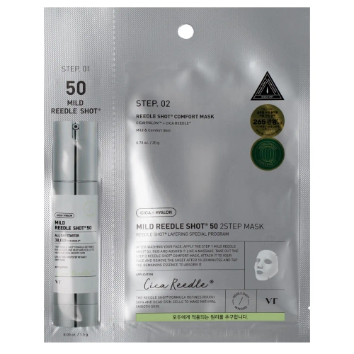 VT Cosmetics - Mild Reedle Shot 50 2Step Mask - Szilárdító Fátyolmaszk - 1,5g+20g