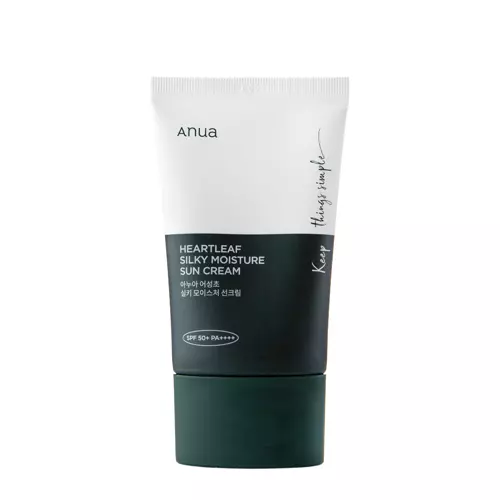 Anua - Heartleaf Silky Moisture Sun Cream SPF50+/PA++++ - Hidratáló Hatású Fényvédő Arckrém - 50ml