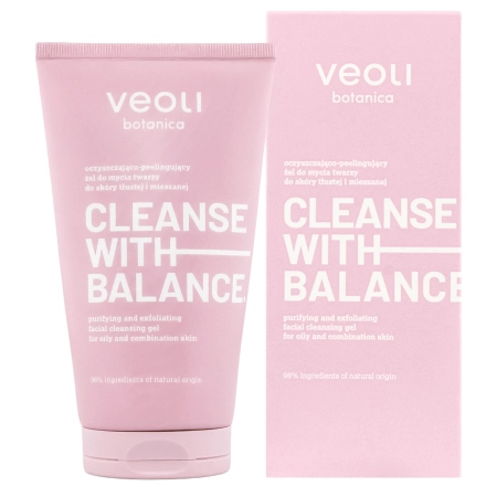 Veoli Botanica - CLEANSE WITH BALANCE - Hámlasztó Hatású Arclemosó Gél Zsíros és Kombinált Bőrre - 150ml