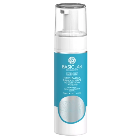 BasicLab - Micellis - Hidratáló Arclemosó Hab Száraz és Érzékeny Bőrre - 150ml