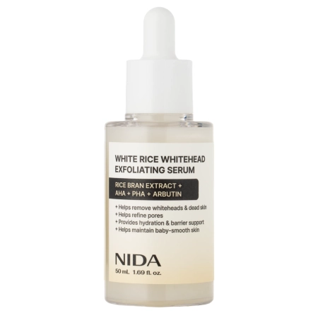 NIDA - White Rice Whitehead Exfoliating Serum - Hámlasztó Arcszérum Fehér Rizs Kivonattal - 50ml