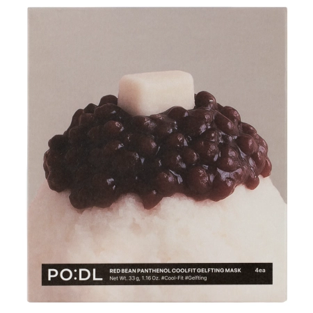PO:DL - Red Bean Panthenol Coolfit Gelfting Mask Set - Bőrnyugtató Zselés Fátyolmaszk Szett - 4x33g