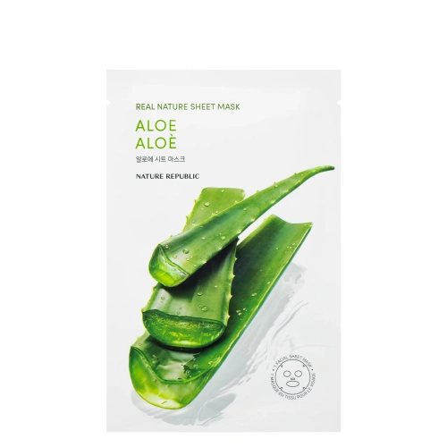 Nature Republic - Real Nature Aloe Sheet Mask - Fátyolmaszk Aloe Vera Kivonattal - 1db/23ml
