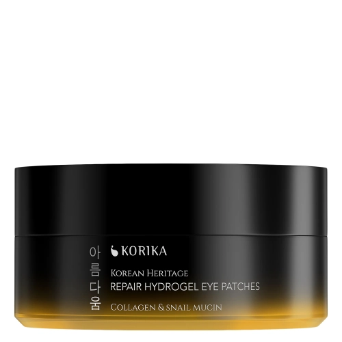 KORIKA - Korean Heritage Collagen & Snail Mucin Repair Hydrogel Eye Patches - Regeneráló Szemkörnyék tapaszok Kollagénnel és Csiganyálkával - 60db