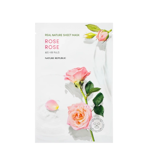 Nature Republic - Real Nature Rose Sheet Mask - Fátyolmaszk Rózsával - 1db/23ml
