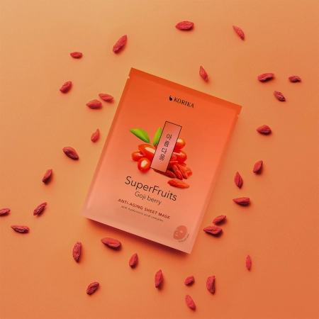 KORIKA - Superfruits Anti-aging Sheet Mask Goji Berry - Ránctalanító Fátyolmaszk - 1db/25g