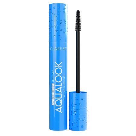 Claresa - Aqualook Waterproof Volume&Length Szempillaspirál - Fekete - Vízálló, Dúsító és Hosszabbító Szempillaspirál - Fekete - 8g