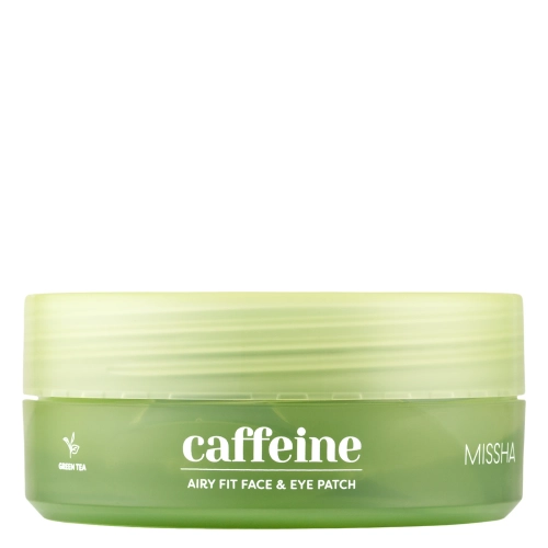Missha - Airy Fit Caffeine Depuffing Face & Eye Patch - Duzzanatcsökkentő Hatású Hidrogél Arckorongok Koffeinnel - 60db