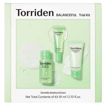 Torriden - Balanceful Trial Kit - Kiegyensúlyozó Arckozmetikumok Készlet - 30ml+10ml+20ml+6db