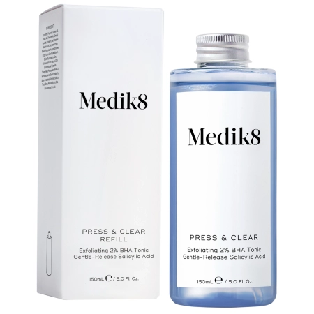 Medik8 - Press&Clear Exfoliating 2% BHA Toner - Hámlasztó Tonik Szalicilsavval - 150ml - Refill