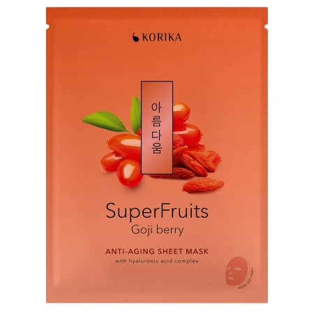KORIKA - Superfruits Anti-aging Sheet Mask Goji Berry - Ránctalanító Fátyolmaszk - 1db/25g