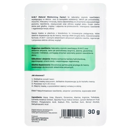 Asoa - Maszk - Hidratálás és Újjáépítés N.M.F. Faktorral - 30g