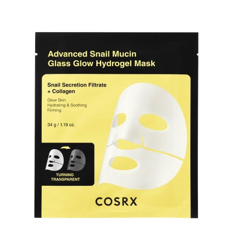 COSRX - Advanced Snail Mucin Glass Glow Hydrogel Mask - Hidrogél Csiganyálkás Maszk Készlet - 34gx3db