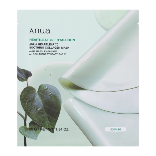 Anua - Heartleaf 70 Soothing Collagen Mask - Bőrnyugtató Fátyolmaszk Kollagénnel - 38g