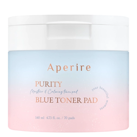 Aperire - Purity Blue Toner Pad - Hidratáló és Bőrnyugtató Arckorongok - 70db/140ml