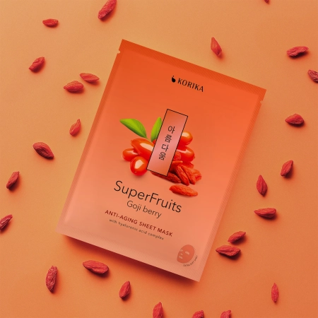 KORIKA - Superfruits Anti-aging Sheet Mask Goji Berry - Ránctalanító Fátyolmaszk - 1db/25g