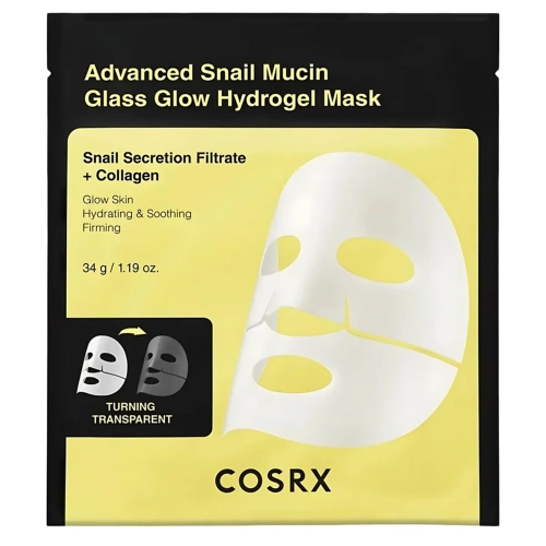 COSRX - Advanced Snail Mucin Glass Glow Hydrogel Mask - Hidrogél Maszk Csiganyálkával - 34g