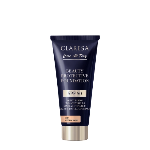 Claresa - Beauty Protective Foundation SPF 50 - Hidratáló Alapozó SPF50 - 2W Medium Warm - 30ml