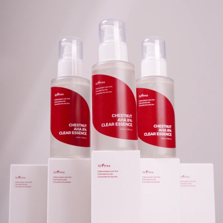 Isntree - Chestnut AHA 8% Clear Essence - Arcesszencia Tejsavval és Glikolsavval - 100ml