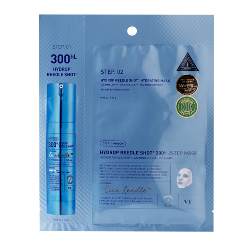 VT Cosmetics - Hydrop Reedle Shot 300hL 2-Step Mask - Hidratáló Hidrogél Arcmaszk - 1,5g+27g