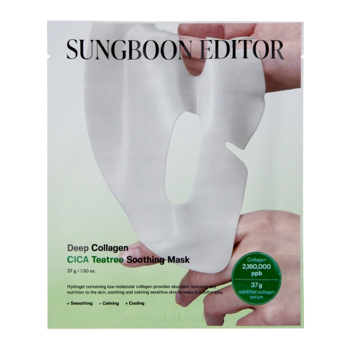 Sungboon Editor - Deep Collagen Cica Teatree Soothing Mask - Bőrnyugtató Hidrogél Arcmaszk - 1db/37g
