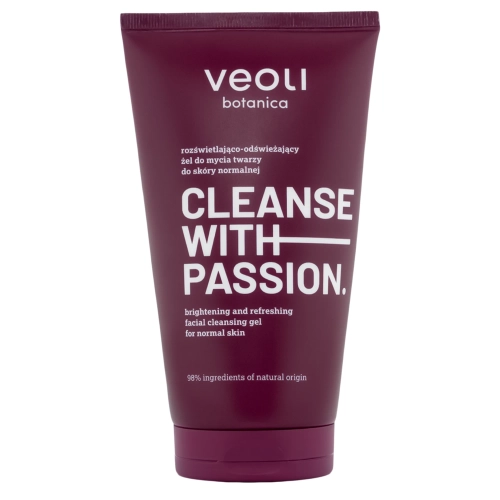 Veoli Botanica - CLEANSE WITH PASSION - Ragyogást Visszaállító és Frissítő Arclemosó Gél Normál Bőrre - 150ml