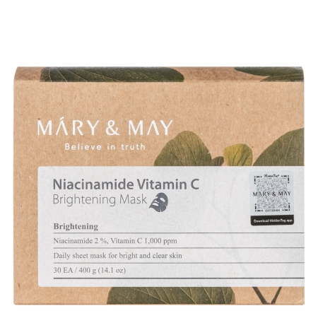 Mary&May - Niacinamide Vitamin C Brightening Mask - Világosító Arcmaszk Szett - 30db
