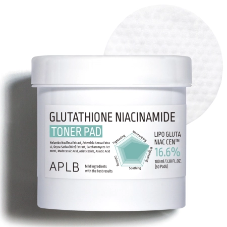 APLB - Glutation Niacinamide Toner Pad - Világosító Arckorongok - 60db/100ml