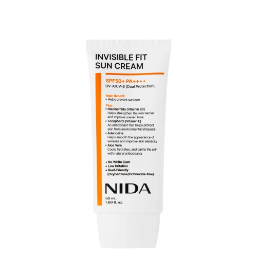 NIDA - Invisible Fit Sun Cream - Arckrém UV-szűrőkkel - 50ml