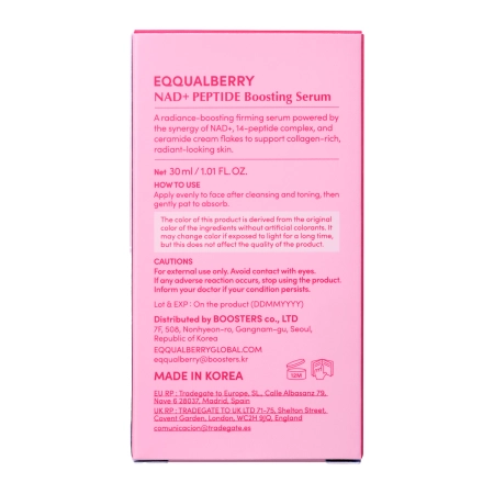 EQQUALBERRY - Nad+ Peptide Boosting Serum - Bőrerősítő Szérum Peptidekkel és NAD+-szal - 30ml