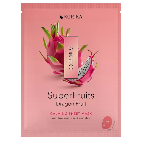 KORIKA - Superfruits Calming Sheet Mask Dragon Fruit - Nyugtató Fátyolmaszk - 1db/25g