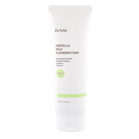 iUNIK - Centella Mild Cleansing Foam - Gyengéd Arctisztító Hab Ázsiai Gázlóval - 120ml