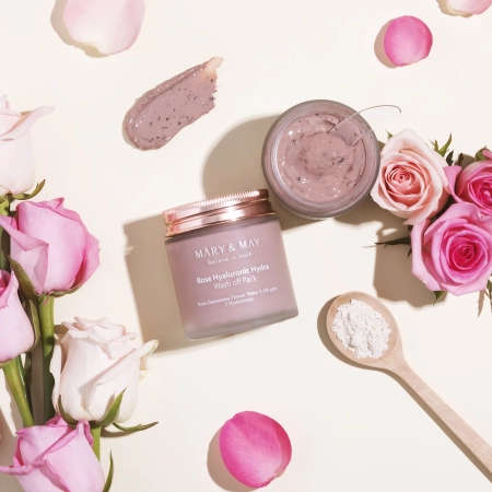 Mary&May - Rose Hyaluronic Hydra Wash off Pack - Hidratáló Agyagmaszk - 125g