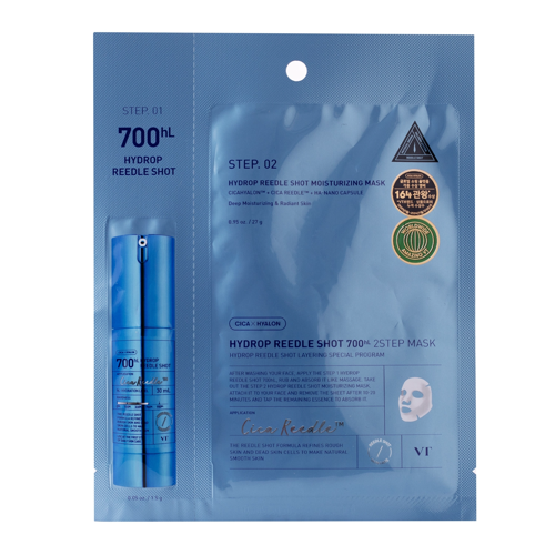 VT Cosmetics - Hydrop Reedle Shot 700hL 2-Step Mask - Hidratáló arcmaszk - 1,5g+27g